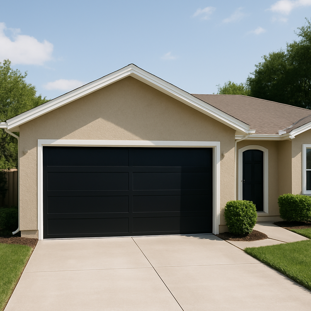 New garage door after installation